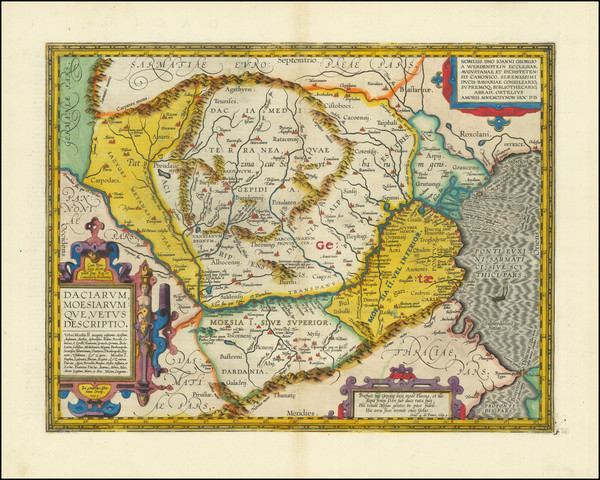 89-Central & Eastern Europe, Austria, Hungary, Romania and Bulgaria Map By Abraham Ortelius