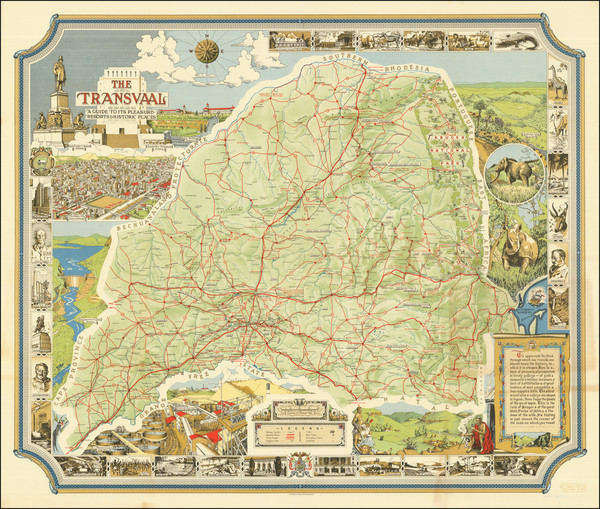 57-South Africa and Pictorial Maps Map By Art Maps Pty Ltd