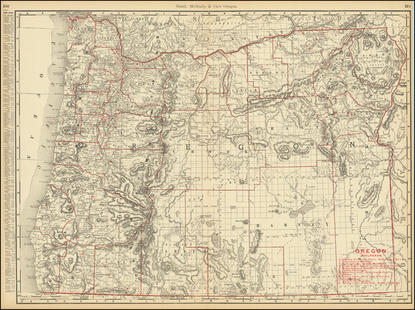 61-Oregon Map By William Rand  &  Andrew McNally