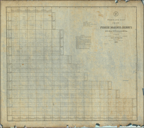 100-Pacific Ocean, Pacific Northwest and Pacific Map By Matthew Fontaine Maury / U.S. Hydrographica