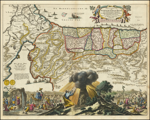 67-Holy Land Map By Marcus Willemsz Doornick  &  Pieter Keur