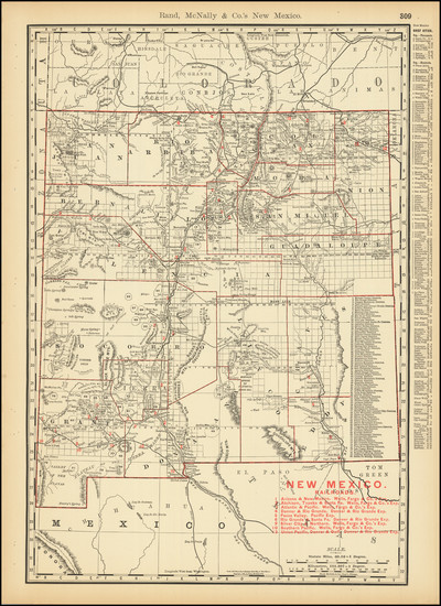 43-New Mexico Map By Rand McNally & Company