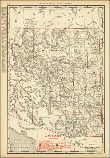 31-Arizona Map By Rand McNally & Company