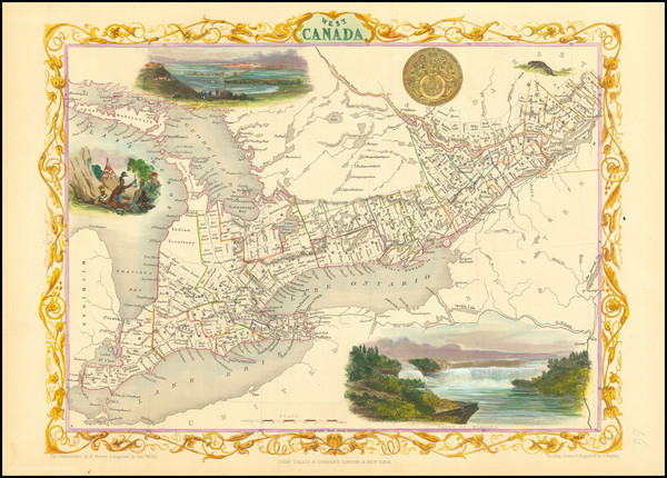 58-Eastern Canada and Western Canada Map By John Tallis