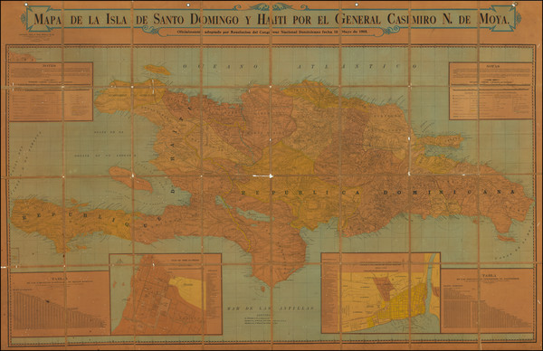 25-Hispaniola Map By General Casimiro Nemesio de Moya / Rand McNally & Company