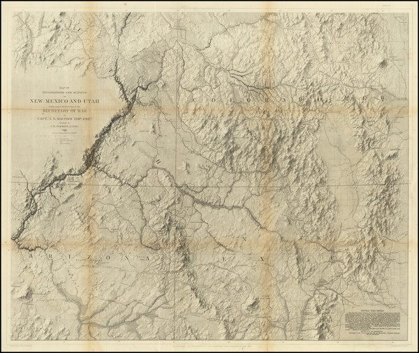 65-Southwest, Colorado, Utah, New Mexico, Rocky Mountains, Colorado and Utah Map By John N. Macomb