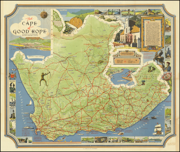 82-South Africa and Pictorial Maps Map By Art Maps Pty Ltd