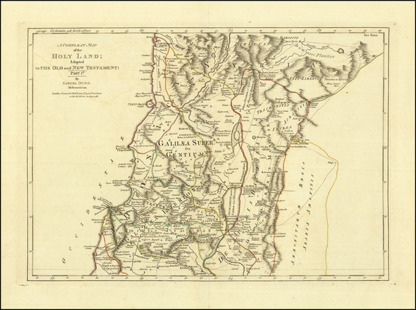 11-Middle East and Holy Land Map By Samuel Dunn