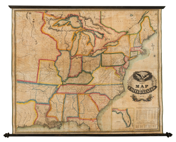 96-United States, South, Texas and Midwest Map By Amos Lay