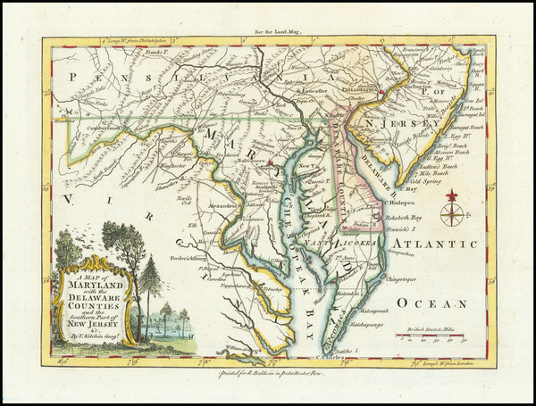 62-Mid-Atlantic, New Jersey, Pennsylvania, Maryland and Delaware Map By London Magazine