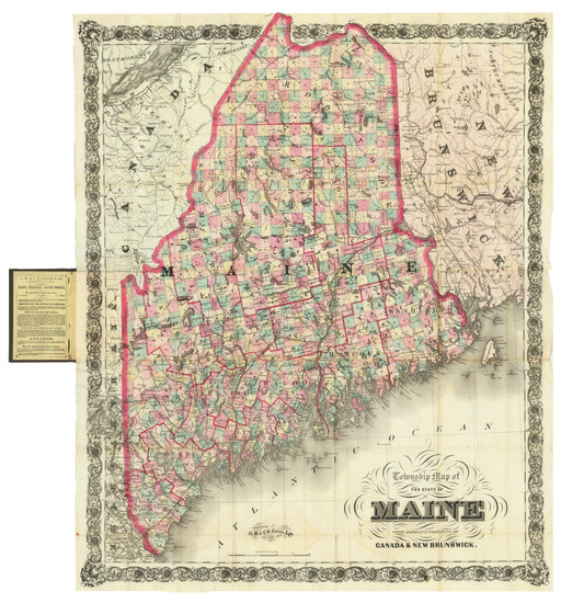 52-Maine Map By G.W.  & C.B. Colton