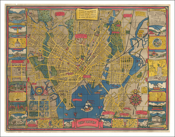 47-Connecticut and Pictorial Maps Map By Carina Eaglesfield Mortimer Milligan