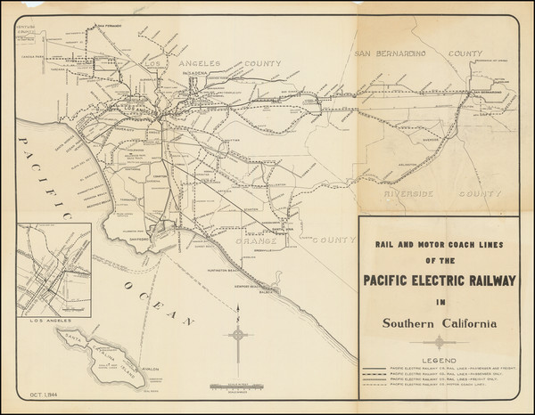 9-California and Los Angeles Map By Pacific Electric Railway