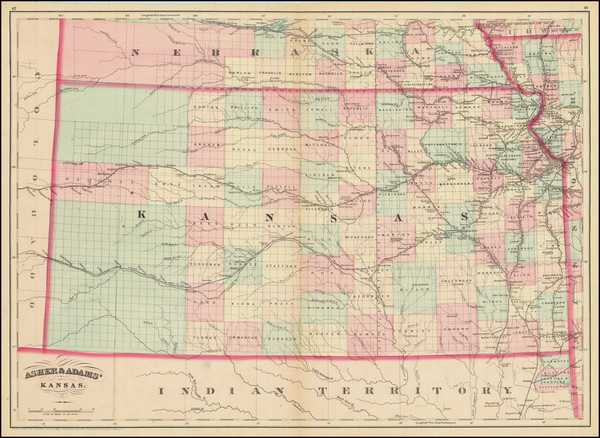 56-Kansas Map By Asher  &  Adams