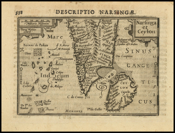 64-India and Sri Lanka Map By Petrus Bertius