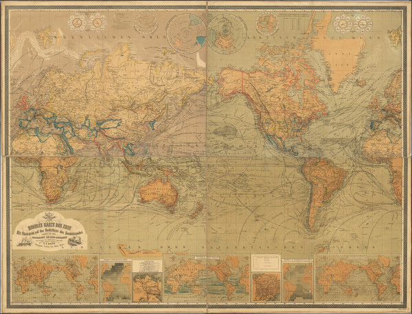 14-World Map By Traugott Bromme / C. F.  Baur