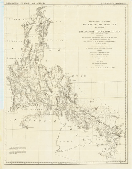 9-Nevada and California Map By George M. Wheeler / Louis Nell