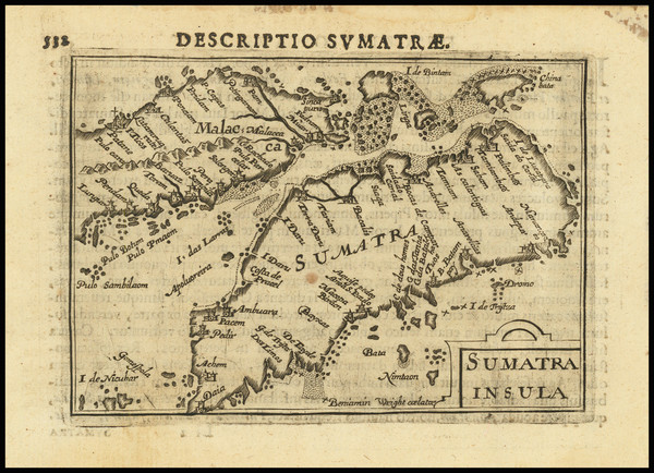 47-Singapore, Indonesia and Malaysia Map By Barent Langenes / Petrus Bertius