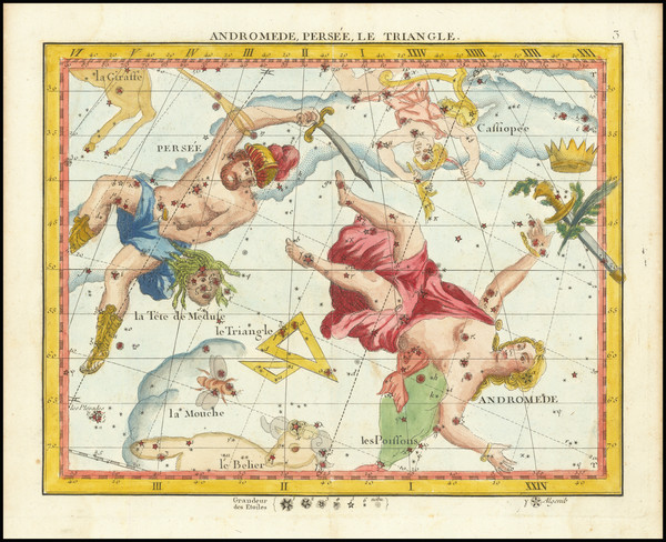 46-Celestial Maps Map By John Flamsteed / Jean Nicolas Fortin