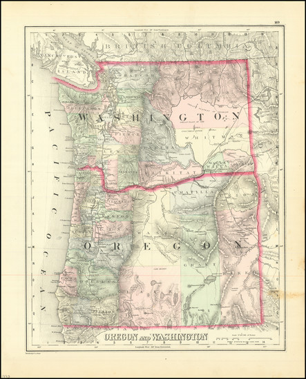 2-Oregon and Washington Map By OW Gray