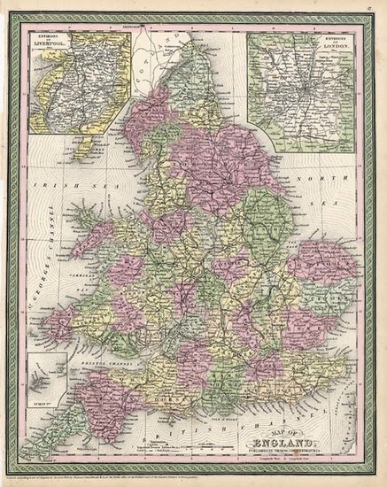 13-Europe and British Isles Map By Thomas, Cowperthwait & Co.