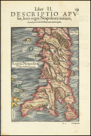 82-Southern Italy Map By Sebastian Munster