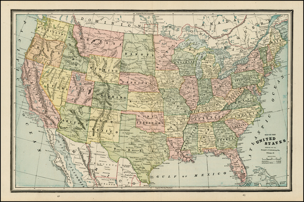 90-United States Map By George F. Cram