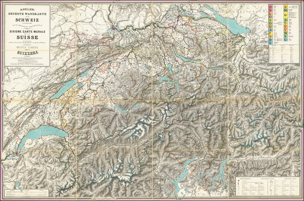 28-Switzerland Map By Heinrich Keller