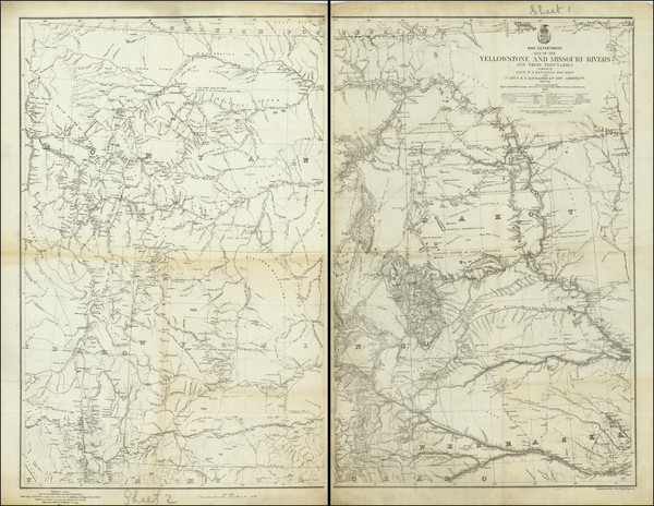 72-Plains, North Dakota, South Dakota, Rocky Mountains and Wyoming Map By W.F. Raynolds