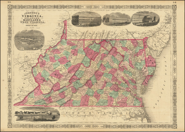 99-Mid-Atlantic Map By Benjamin P Ward  &  Alvin Jewett Johnson