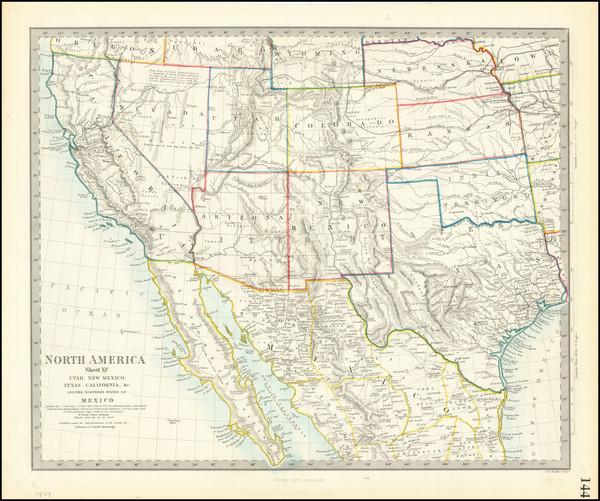 100-Texas, Southwest, Rocky Mountains and California Map By SDUK