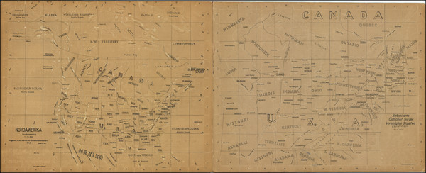 100-North America Map By Marburger Blindenstudienanstalt