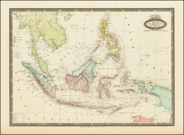 81-Southeast Asia, Philippines, Indonesia, Malaysia and Other Islands Map By F.A. Garnier