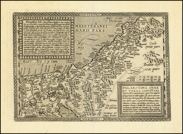 36-Holy Land Map By Matthias Quad / Johann Bussemachaer