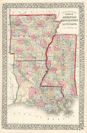 52-South and Plains Map By Samuel Augustus Mitchell Jr.