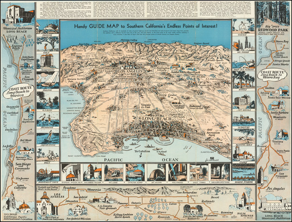 90-Los Angeles and Other California Cities Map By George MacDonald
