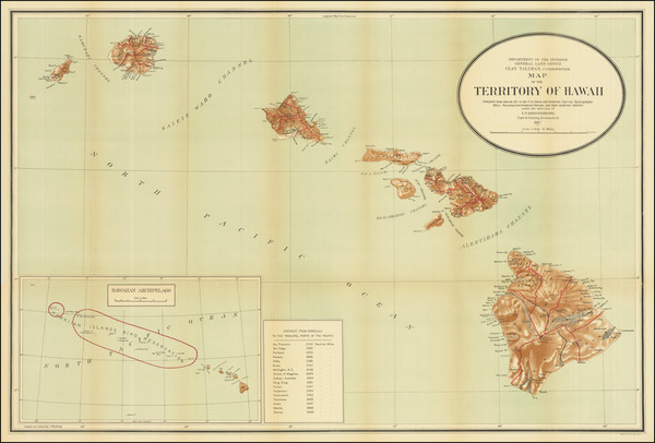 41-Hawaii and Hawaii Map By U.S. General Land Office