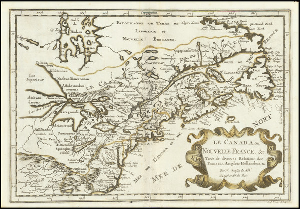 84-New England, Mid-Atlantic, Midwest and Canada Map By Nicolas Sanson