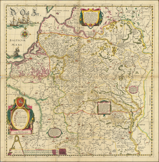 24-Poland, Russia, Ukraine and Baltic Countries Map By Willem Janszoon Blaeu / Hessel Gerritsz