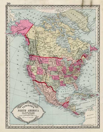 36-North America Map By H.C. Tunison