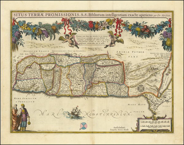 93-Holy Land Map By Henricus Hondius