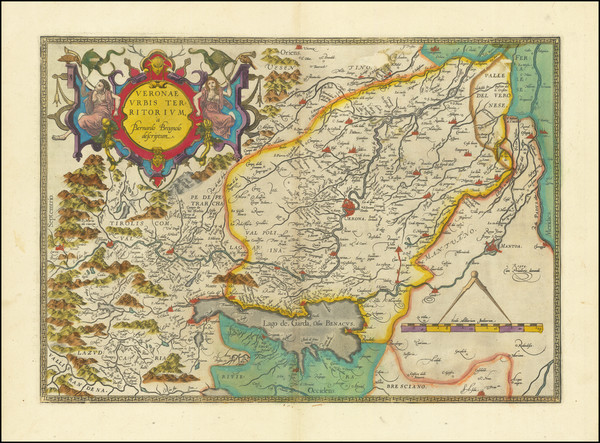 64-Northern Italy Map By Abraham Ortelius