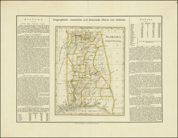 71-Alabama Map By Carl Ferdinand Weiland