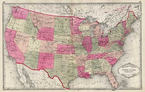 94-United States Map By H.C. Tunison