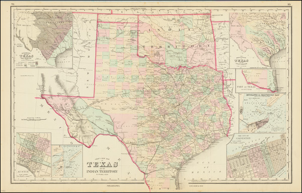 51-Texas and Oklahoma & Indian Territory Map By O.W. Gray