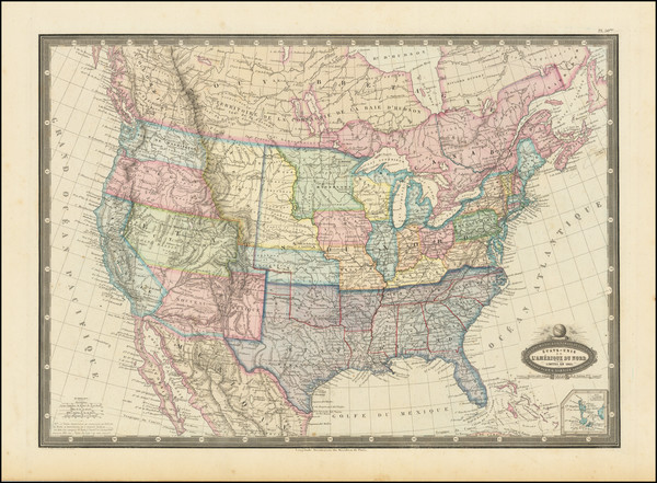 93-United States, Utah and Utah Map By F.A. Garnier