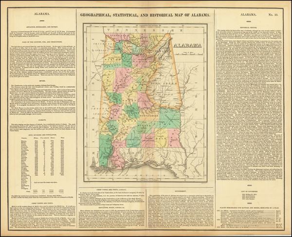 25-Alabama Map By Henry Charles Carey  &  Isaac Lea