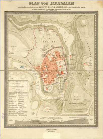 50-Jerusalem Map By Heinrich Keipert