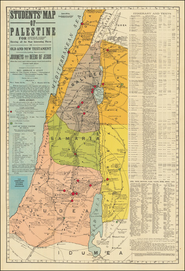 14-Holy Land Map By C. D. Meigs