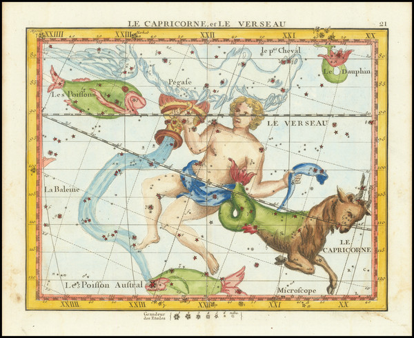 30-Celestial Maps Map By John Flamsteed / Jean Nicolas Fortin